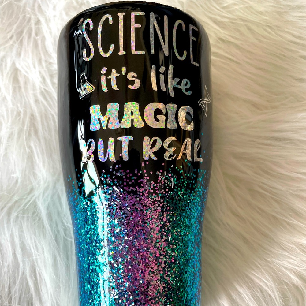 30 oz peekaboo style glitter tumbler!